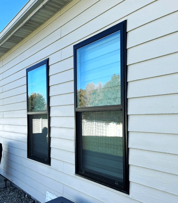 Black-Frame Single-Hung Windows — Windows project in Colorado