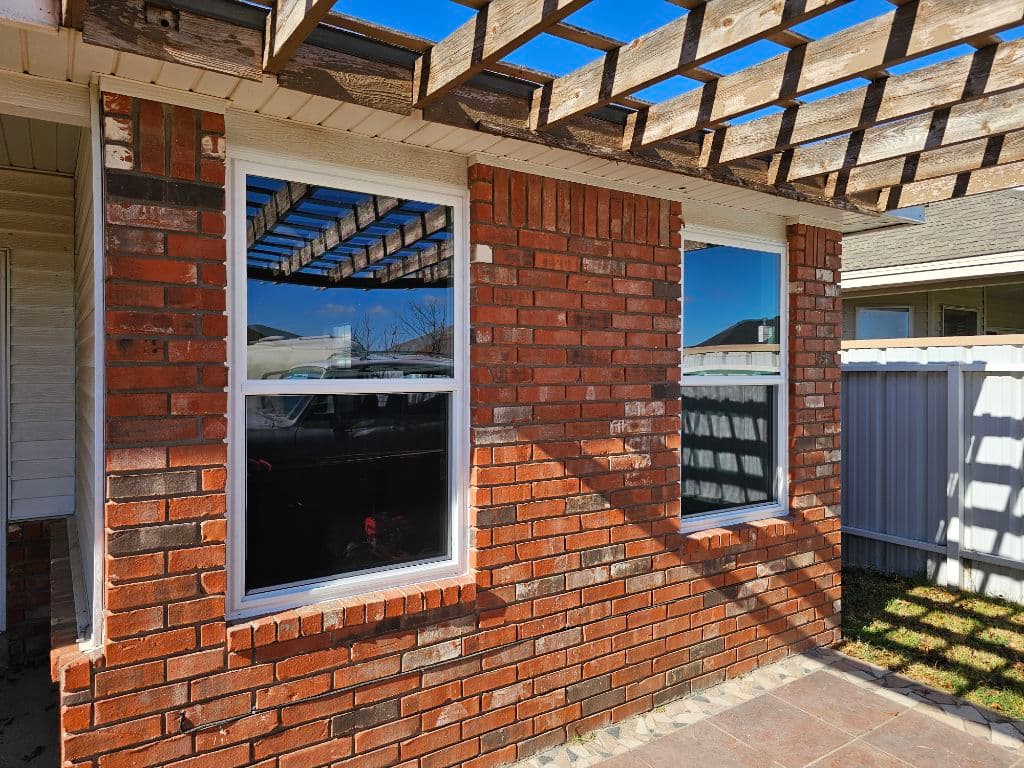 White Hung Windows on Brick — Windows project in Kansas